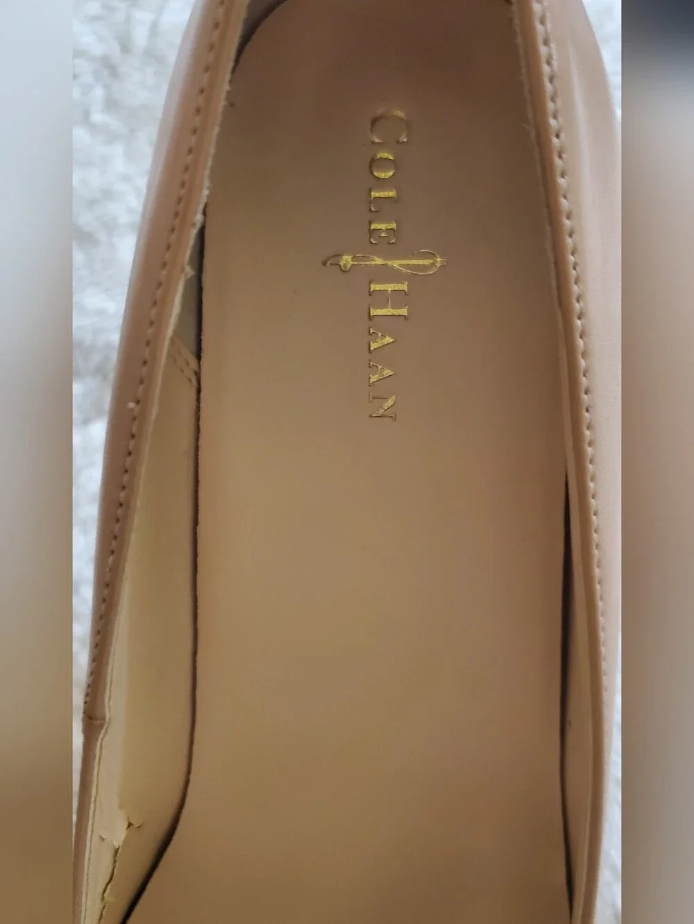 Cole Haan Blush Nude Leather Pointed-Toe Pumps